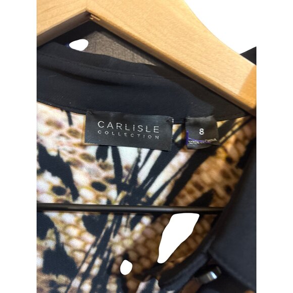 Carlisle Collection Womens Animal Print Long Sleeve Shirt Dress Size 8 - Picture 2 of 4